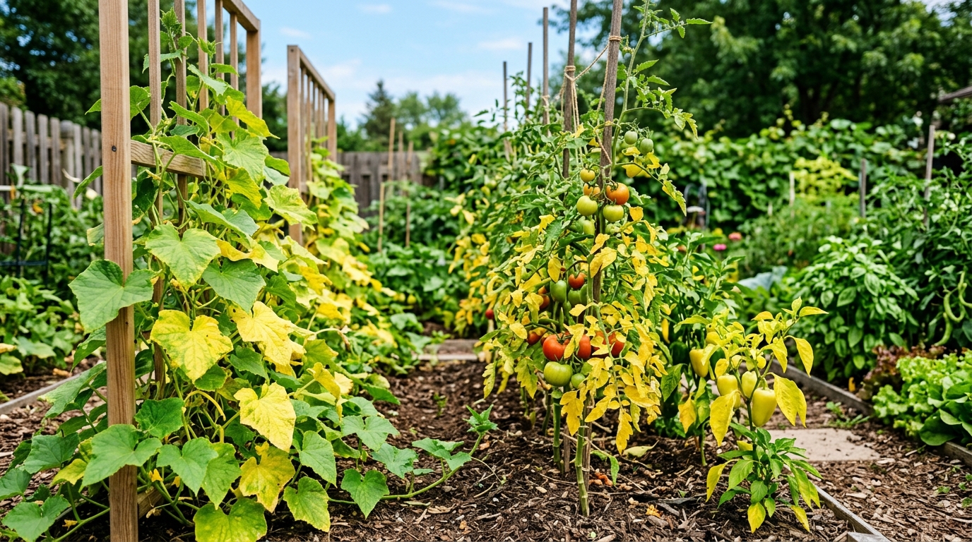 Почему желтеют листья у огурцов, томатов и перцев